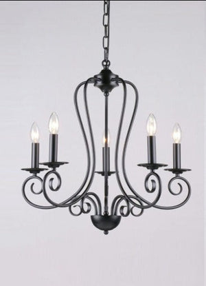 JS-GL-C114-5 - BLACK METAL Cluster Hanging Light