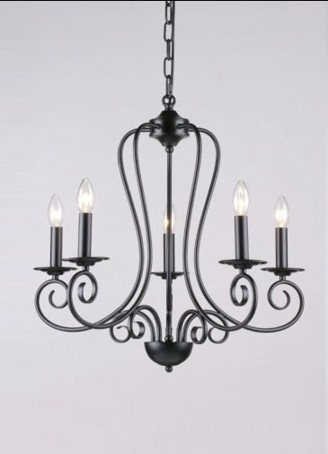 JS-GL-C114-5 - BLACK METAL Cluster Hanging Light