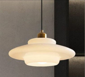 JS-GL-GEH-17 - Antique Brass Metal Glass Hanging Light