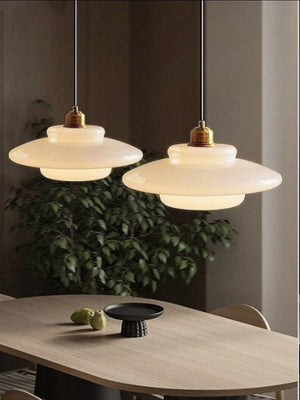 JS-GL-GEH-17 - Antique Brass Metal Glass Hanging Light