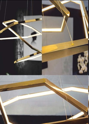 JS-GL-GEH 1160 - GOLD METAL & ACRYLIC Modern Hanging Light