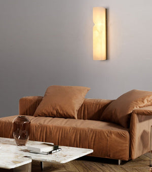 JS-GL-MB-B - Antique Brass Metal & Onyx Marble Wall Light