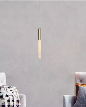 JS-GL-MB2397 - Antique Brass Metal & Onyx Marble Hanging Light