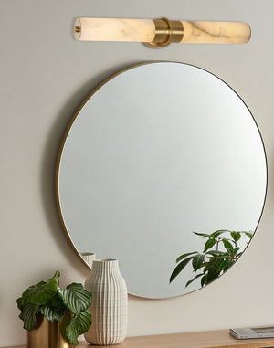 JS-GL-MB 20256 - Antique Brass Metal & Onyx Marble Led Mirror Lights