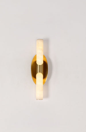 JS-GL-MB 20258 - Antique Brass Metal & Onyx Marble Wall Light