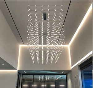 JS-GL-MD1606-LCH - CHROME METAL Led Chandelier