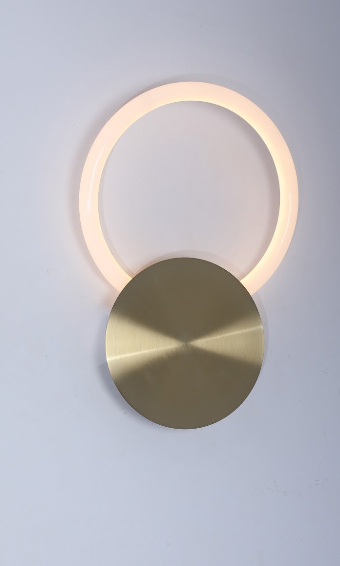 JS-GL-ACR250 - Antique Brass Metal & Acrylic Led Wall Light