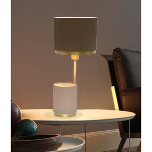 JS-GL-0046-T GR - Texture Green & Beige & Gold Metal Modern Table Lamp