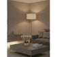 JS-GL-0073-BL - Antique Brass & Texture Blue Metal & Shade Modern Floor Lamp