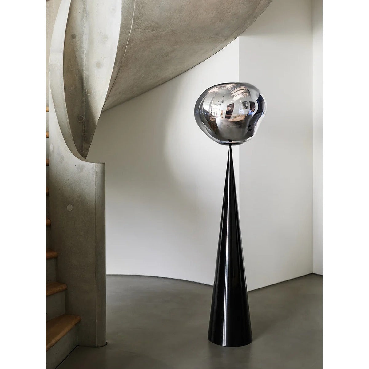 JS-GL-029-1F - Gun Black Metal & Acrylic Modern Floor Lamp