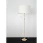 JS-GL-2406-F - French Gold Metal & Crystals & Fabric Shade Modern Floor Lamp