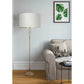 JS-GL-2406-F - French Gold Metal & Crystals & Fabric Shade Modern Floor Lamp