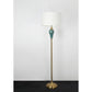JS-GL-2426-F - Antique Brass Ceramic & Metal & Fabric Shade Modern Floor Lamp