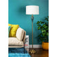 JS-GL-2426-F - Antique Brass Ceramic & Metal & Fabric Shade Modern Floor Lamp