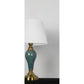 JS-GL-2426-TL - Antique Brass Ceramic & Metal & Fabric Shade Modern Table Lamp