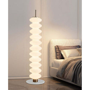 JS-GL-5186 - SN Metal & Acrylic Marble Floor Lamp