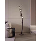 JS-GL-5226 - Black Metal & Glass & Leather Modern Floor Lamp