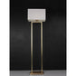 JS-GL-5520-AB-F - Antique Brass Metal & Fabric Shade Modern Floor Lamp