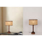 JS-GL-6487-TL - Wood Finish Metal & Rattan Cane Table Lamp