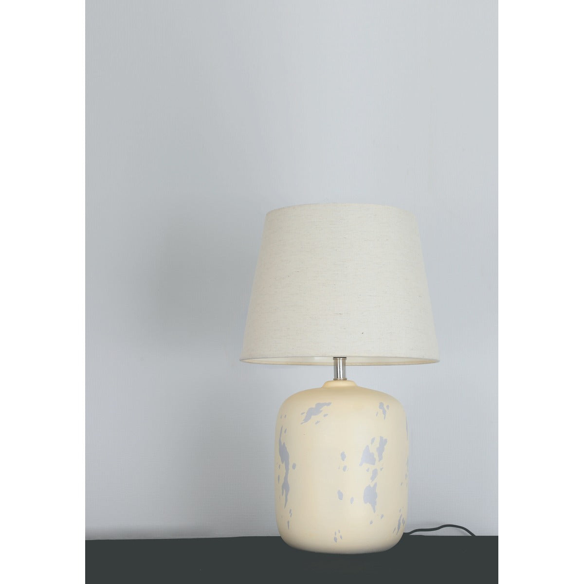 JS-GL-6640-1 - Ceramic Metal & Fabric Shade Modern Table Lamp