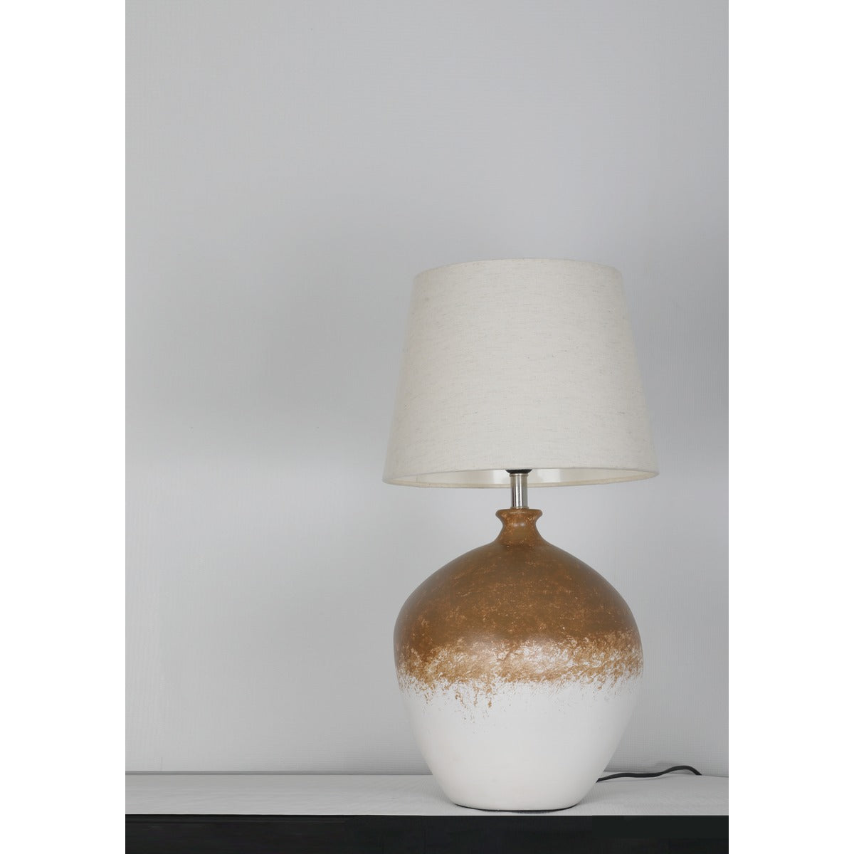 JS-GL-6660-1 - Ceramic Metal & Fabric Shade Modern Table Lamp
