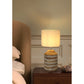 JS-GL-6670-1 - As Per Image Metal & Wood & Fabric Shade Wooden Table Lamp