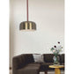 JS-GL-000350-1 - Antique Brass & White Metal & Brown Leather Modern Hanging Light
