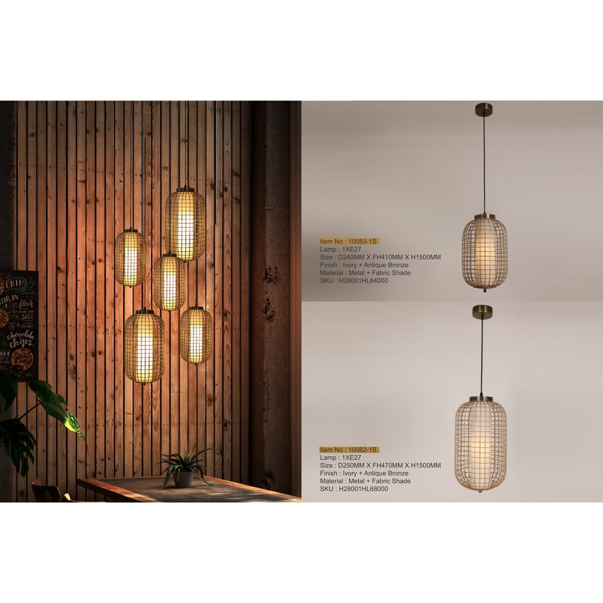 10082-1B 1XE27 Hanging Light