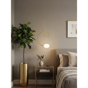 JS-GL-18978-1H - Matt Gold Metal Glass Ball Wall Light