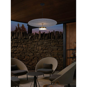 JS-GL-1923-H 600 - Antique Brass & Black Metal & Acrylic & Acoustic Modern Hanging Light