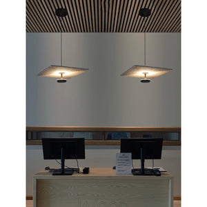 JS-GL-1924-H 300 - Black & Grey Metal & Acrylic & Acoustic Modern Hanging Light