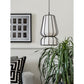 JS-GL-20278-B - Black Metal & Handmade Paper Modern Hanging Light