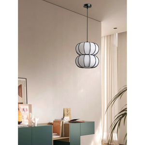 JS-GL-20278-C - Black Metal & Handmade Paper Modern Hanging Light