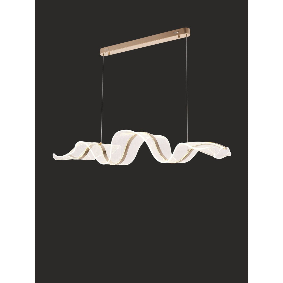 JS-GL-2039-L - French Gold Metal & Acrylic Led Chandelier