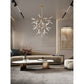 JS-GL-21006-9 - Antique Brass Metal & Acrylic Led Chandelier