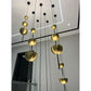 JS-GL-2434-3 - Antique Brass & Black Metal & Acrylic Modern Hanging Light