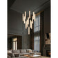 JS-GL-2540-(Set of 12) - French Gold & Black Metal & Acrylic Led Chandelier
