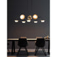 JS-GL-2697-8 - Antique Brass & Black Metal & Glass Led Chandelier