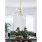 JS-GL-3021-8 - Antique Brass Metal Glass Ball Chandelier