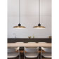 JS-GL-3555-H - Antique Brass & White & Black Metal & Acrylic Modern Hanging Light