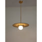 JS-GL-37649-H - Antique Brass Metal & Jute Rope Glass Ball Wall Light