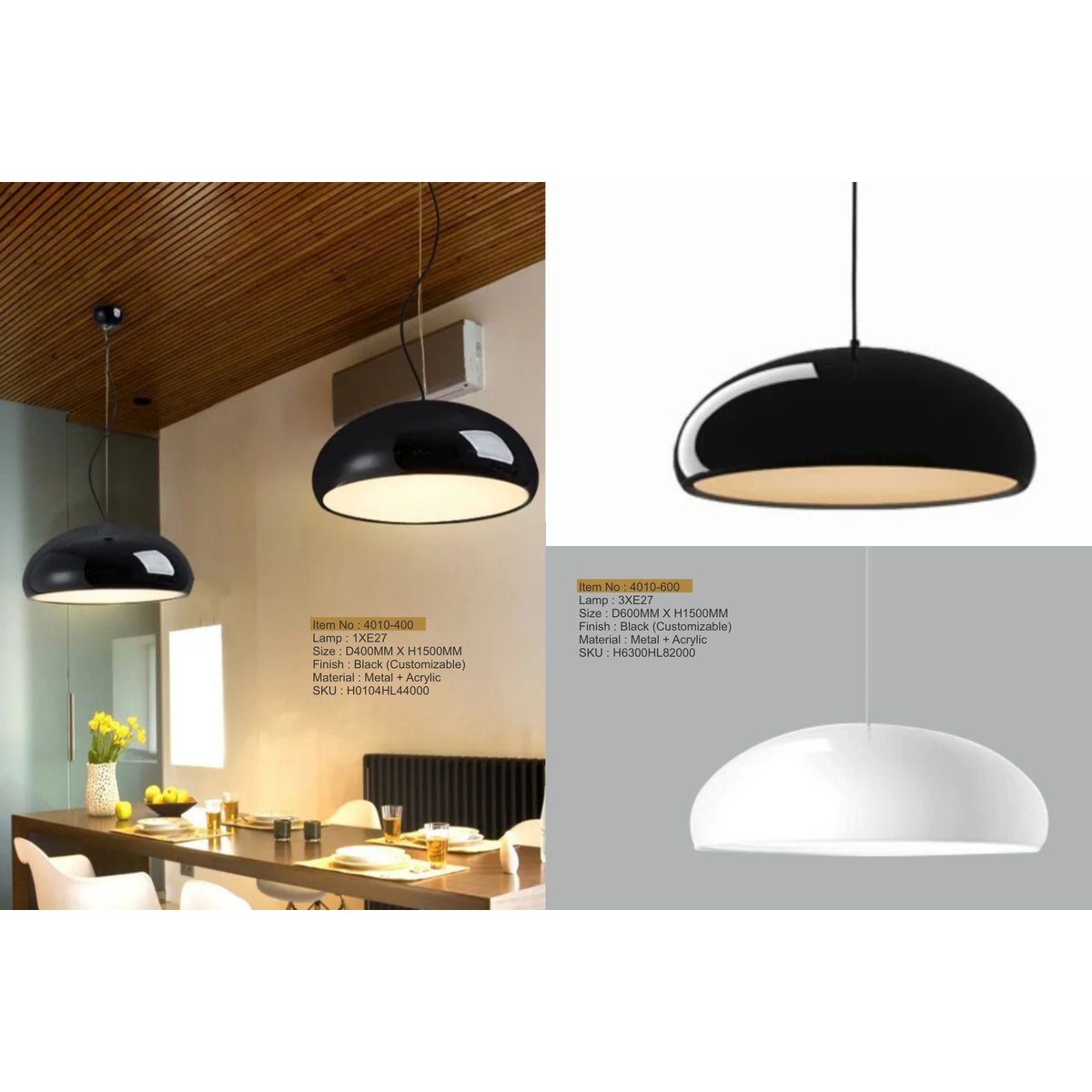 4010-400 1XE27 Hanging Light