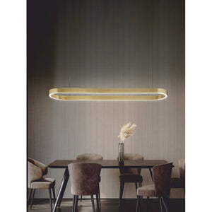 JS-GL-4550-L1500 - Antique Brass Metal & Acrylic Modern Hanging Light