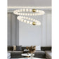 JS-GL-5021-820+620 - Antique Brass Metal & Acrylic Glass Ball Chandelier