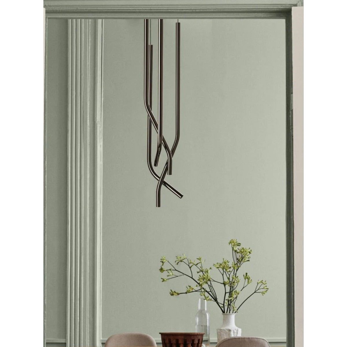 JS-GL-5498D - Gun Black Metal & Acrylic Modern Hanging Light