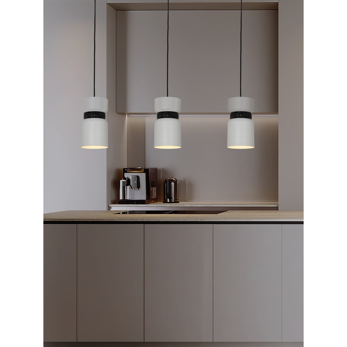 JS-GL-5626-1 - Black & White Metal Modern Hanging Light
