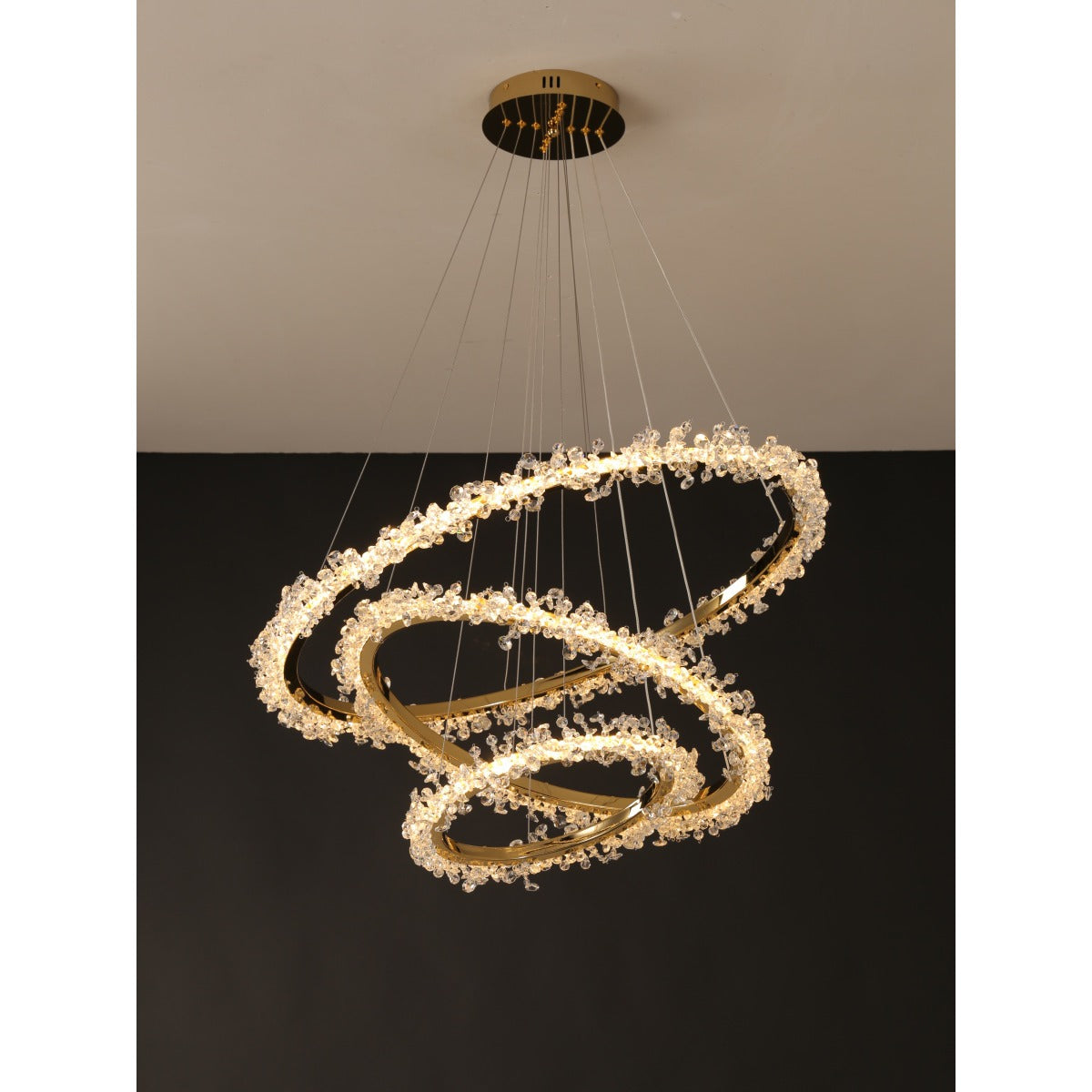 JS-GL-5681-D3 - French Gold Metal & Crystals Crystal Chandelier