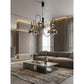JS-GL-69306-8 - Black Metal Glass Ball Chandelier