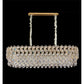 JS-GL-69903-950 - French Gold Metal & Crystals Rectangular Chandelier