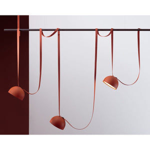 JS-GL-7033 - Maroon & Black Metal & Leather & Acrylic Belt Link Track Lighting System